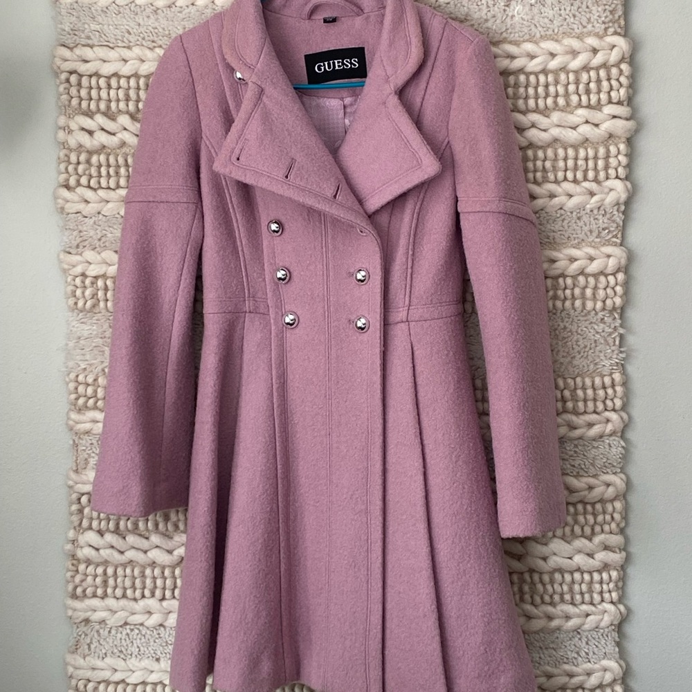 double Breasted Skirted Coat GUESS Lilac